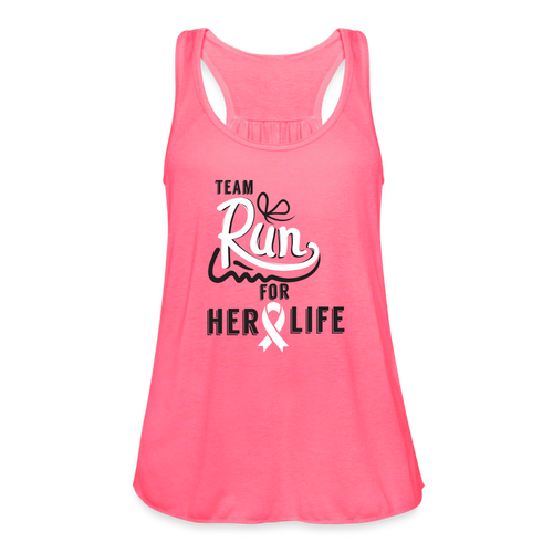Run For Her Life- Basic Tank Top by Bella - neon pink