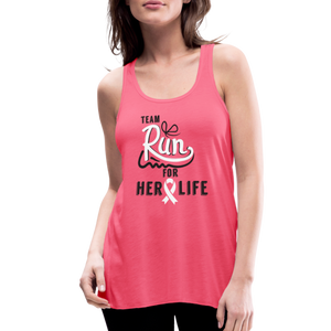 Run For Her Life- Basic Tank Top by Bella - neon pink