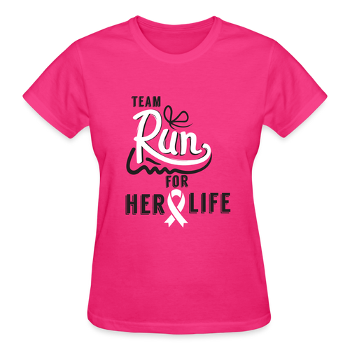Run For Her Life- Basic  Ladies T-Shirt - fuchsia