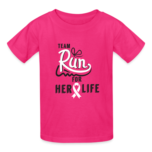 Run For Her Life- Basic Youth T-Shirt - fuchsia