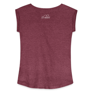 Take Me To The Beach Women's Roll Cuff T-Shirt - heather burgundy