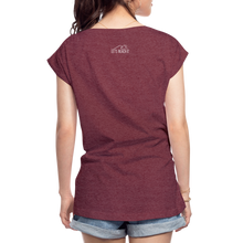 Load image into Gallery viewer, Take Me To The Beach Women&#39;s Roll Cuff T-Shirt - heather burgundy
