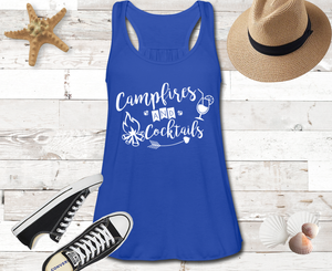 Campfires & Cocktails Flowy Tank Top- CAMPING AROUND