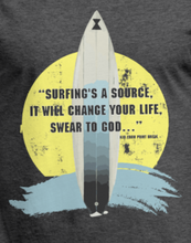 Load image into Gallery viewer, Surfin&#39;s The Source (Point Break) Men&#39;s T-Shirt- Just For Fun
