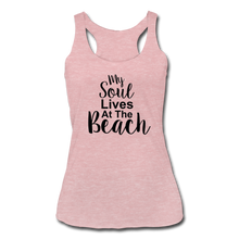 Load image into Gallery viewer, My Soul Lives At The Beach Razor Back Tank - heather dusty rose
