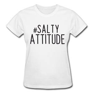 #Salty Attitde Cotton Ladies T-Shirt - white