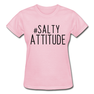 #Salty Attitde Cotton Ladies T-Shirt - light pink