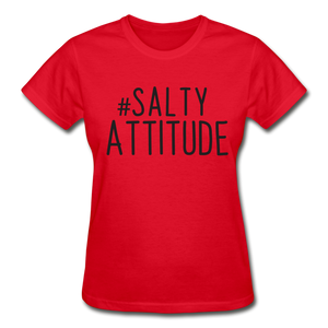 #Salty Attitde Cotton Ladies T-Shirt - red