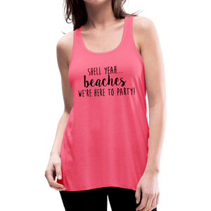 Shell Yeah Flowy Tank Top by Bella - neon pink