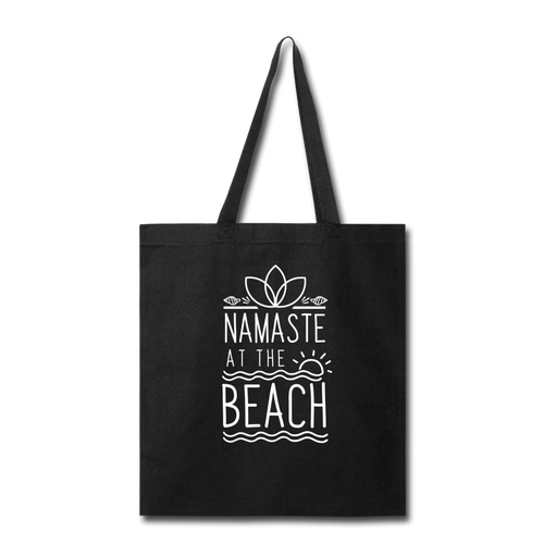 Namaste At The Beach Tote Bag - black