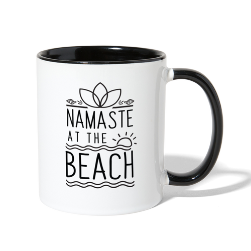 Namaste At The Beach Mug - white/black