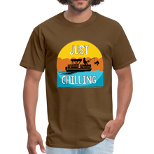 Load image into Gallery viewer, Just Chilling Classic T-Shirt- Boating Around - brown
