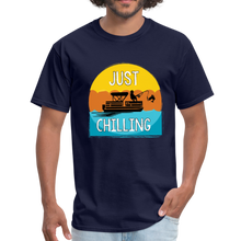 Load image into Gallery viewer, Just Chilling Classic T-Shirt- Boating Around - navy
