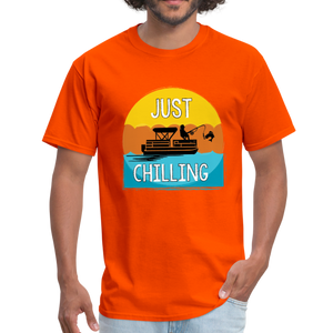 Just Chilling Classic T-Shirt- Boating Around - orange