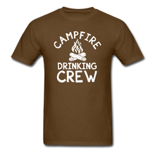 Load image into Gallery viewer, Campfire Drinking Crew Classic T-Shirt- Camping Around - brown
