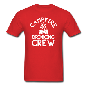 Campfire Drinking Crew Classic T-Shirt- Camping Around - red