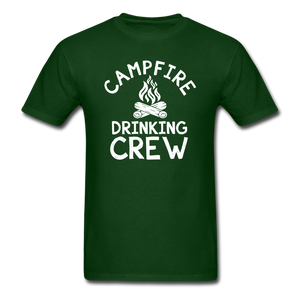 Campfire Drinking Crew Classic T-Shirt- Camping Around - forest green