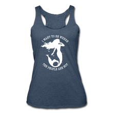 Load image into Gallery viewer, Let&#39;s Beach It &quot;Mermaid&quot; Tank Top - heather navy
