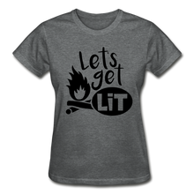 Load image into Gallery viewer, Let&#39;s Get Lit Women&#39;s T-Shirt- Camping Around - deep heather
