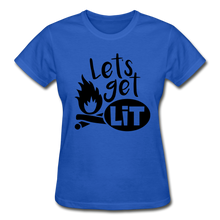 Load image into Gallery viewer, Let&#39;s Get Lit Women&#39;s T-Shirt- Camping Around - royal blue
