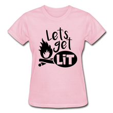 Load image into Gallery viewer, Let&#39;s Get Lit Women&#39;s T-Shirt- Camping Around - light pink
