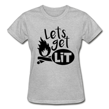 Load image into Gallery viewer, Let&#39;s Get Lit Women&#39;s T-Shirt- Camping Around - heather gray
