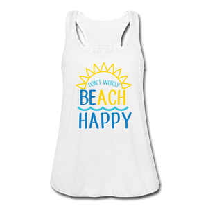 Beach Happy Women's Flowy Tank Top - white