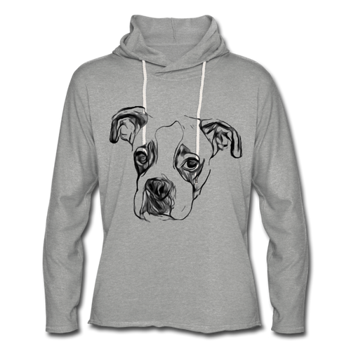 Boxer Lightweight Terry Hoodie- JUST FOR FUN - heather gray