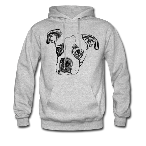 Boxer Long Sleeve Adult Hoodie - JUST FOR FUN - heather gray