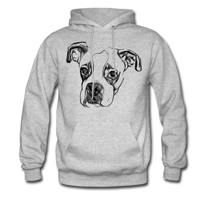 Boxer Long Sleeve Adult Hoodie - JUST FOR FUN - heather gray