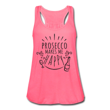 Load image into Gallery viewer, Prosecco Makes Me Happy Women&#39;s Flowy Tank Top- JUST FOR FUN - neon pink
