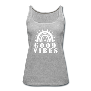 Good Vibes Tank Top-Just For Fun - heather gray