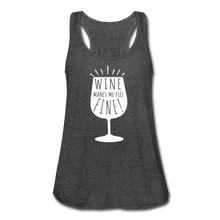 Load image into Gallery viewer, Wine Makes Me Feel Fine Women&#39;s Flowy Tank Top- JUST FOR FUN - deep heather
