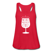 Load image into Gallery viewer, Wine Makes Me Feel Fine Women&#39;s Flowy Tank Top- JUST FOR FUN - red
