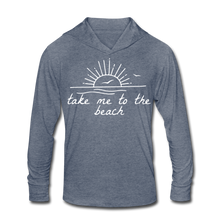 Load image into Gallery viewer, Take Me To The Beach Unisex Hoodie Shirt - heather blue
