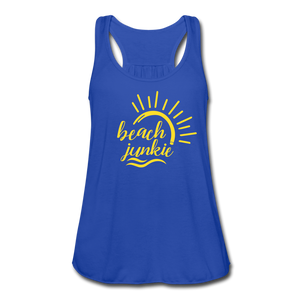 Beach Junkie Women's Flowy Tank Top by Bella - royal blue