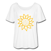 Load image into Gallery viewer, Sunflower Women’s Flowy T-Shirt- Just For Fun - white
