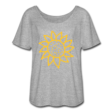 Load image into Gallery viewer, Sunflower Women’s Flowy T-Shirt- Just For Fun - heather gray
