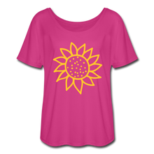 Load image into Gallery viewer, Sunflower Women’s Flowy T-Shirt- Just For Fun - dark pink
