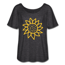 Load image into Gallery viewer, Sunflower Women’s Flowy T-Shirt- Just For Fun - charcoal gray
