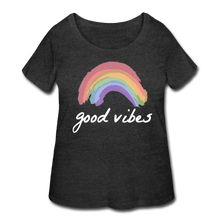 Load image into Gallery viewer, Good Vibes Women’s Curvy T-Shirt- Just For Fun - deep heather
