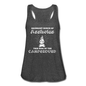 Drunkest Flowy Tank Top- Camping Around - deep heather