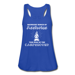 Drunkest Flowy Tank Top- Camping Around - royal blue