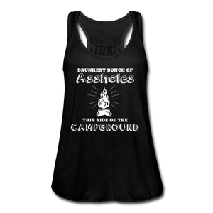 Drunkest Flowy Tank Top- Camping Around - black