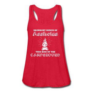 Drunkest Flowy Tank Top- Camping Around - red