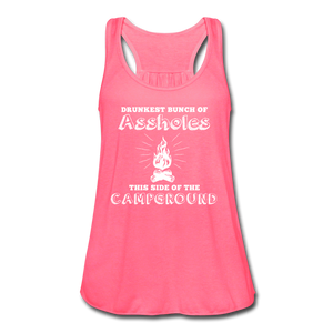 Drunkest Flowy Tank Top- Camping Around - neon pink