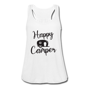 Happy Camper Flowy Tank Top- Camping Around - white