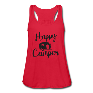 Happy Camper Flowy Tank Top- Camping Around - red