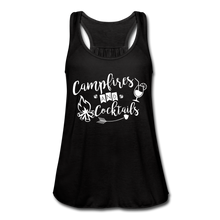 Load image into Gallery viewer, Campfires &amp; Cocktails Flowy Tank Top - black
