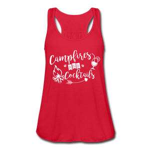 Campfires & Cocktails Flowy Tank Top - red